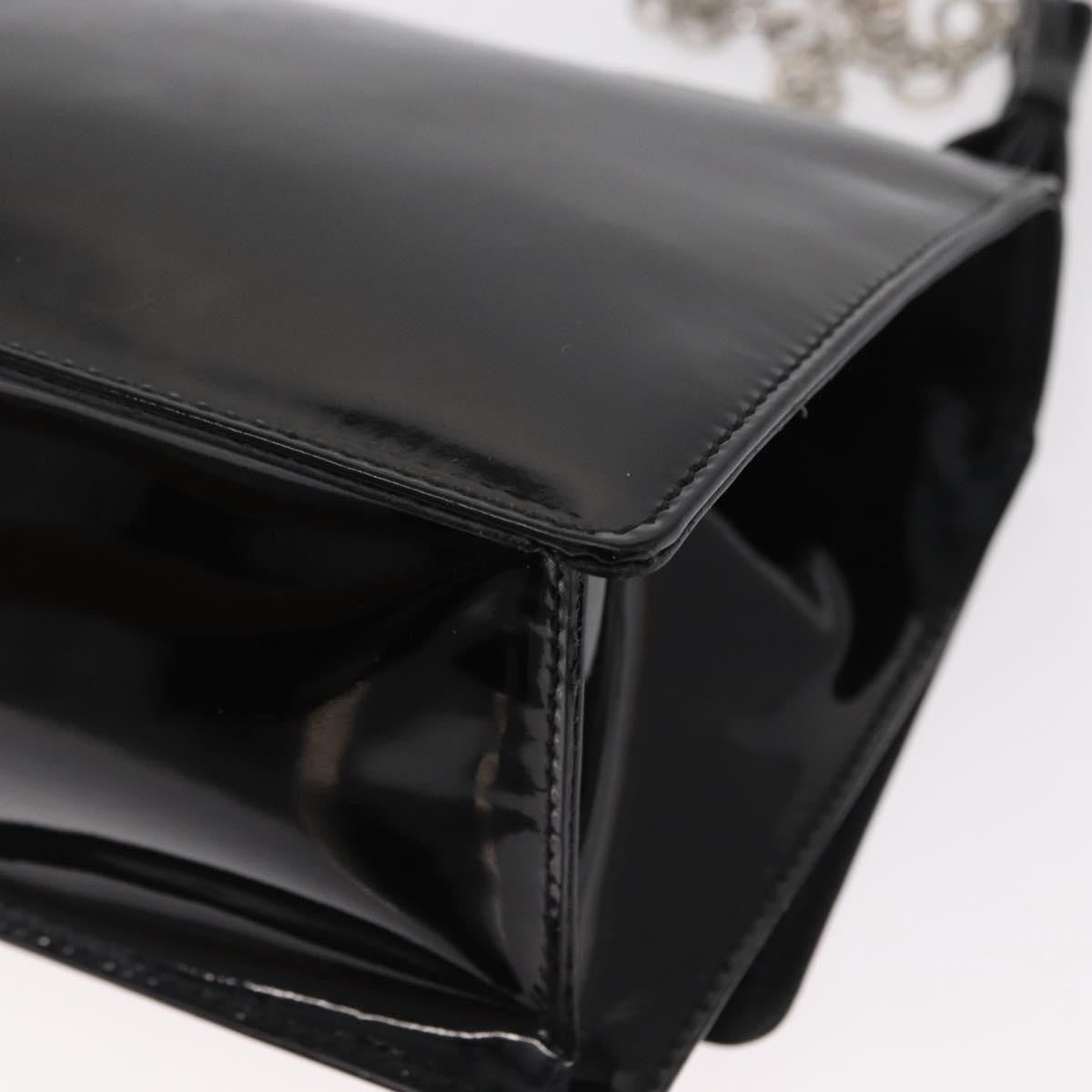 Salvatore Ferragamo Gancini Chain Shoulder bag Patent leather, BLACK, PATENT_LEATHER, Shoulder bag