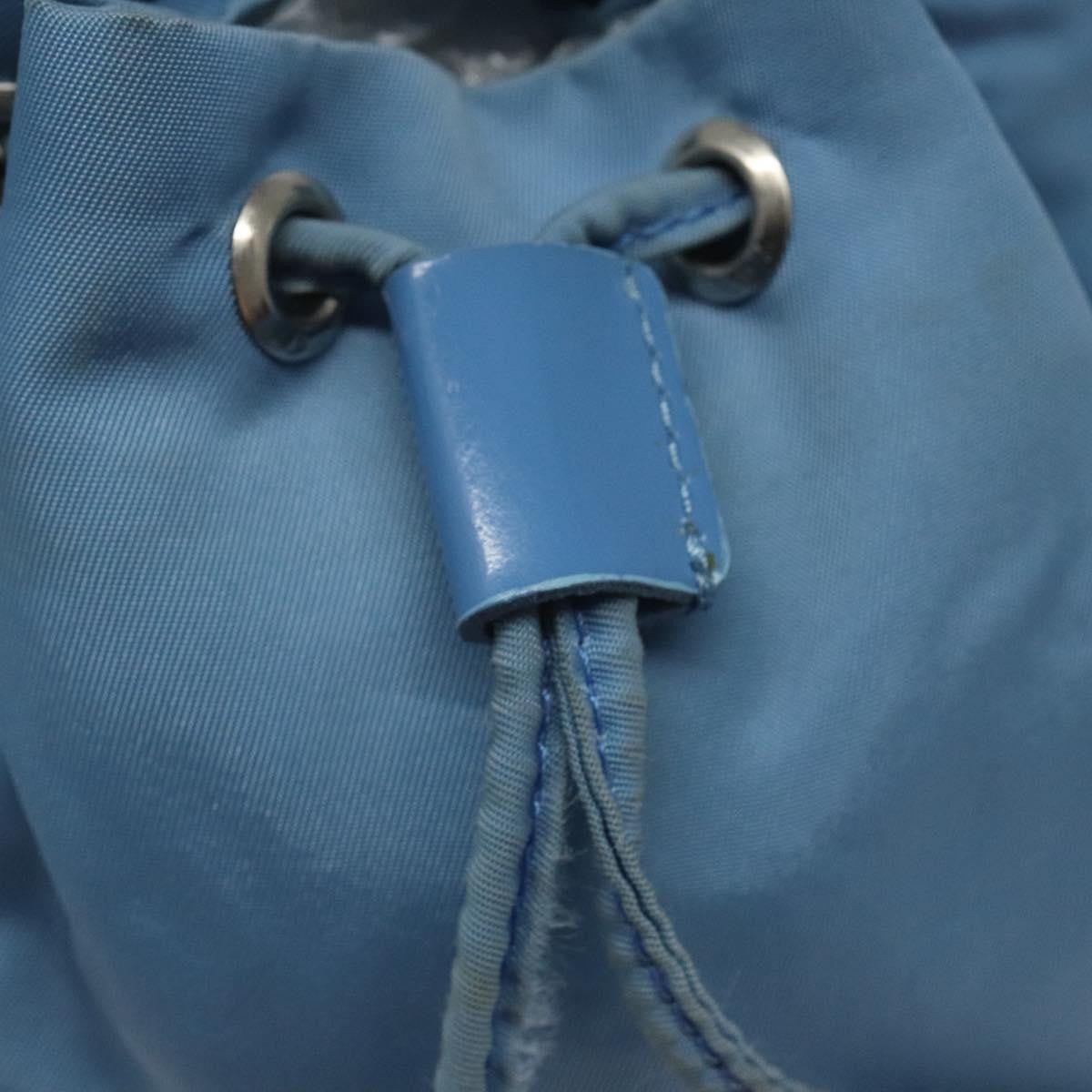 Prada Drawstring Wristlet Bucket Bag Tessuto, BLUE, NYLON, Clutche & pouche