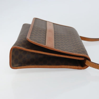 Celine Vintage Macadam Shoulder Bag Canvas and Leather, BROWN, CANVAS, Shoulder bag