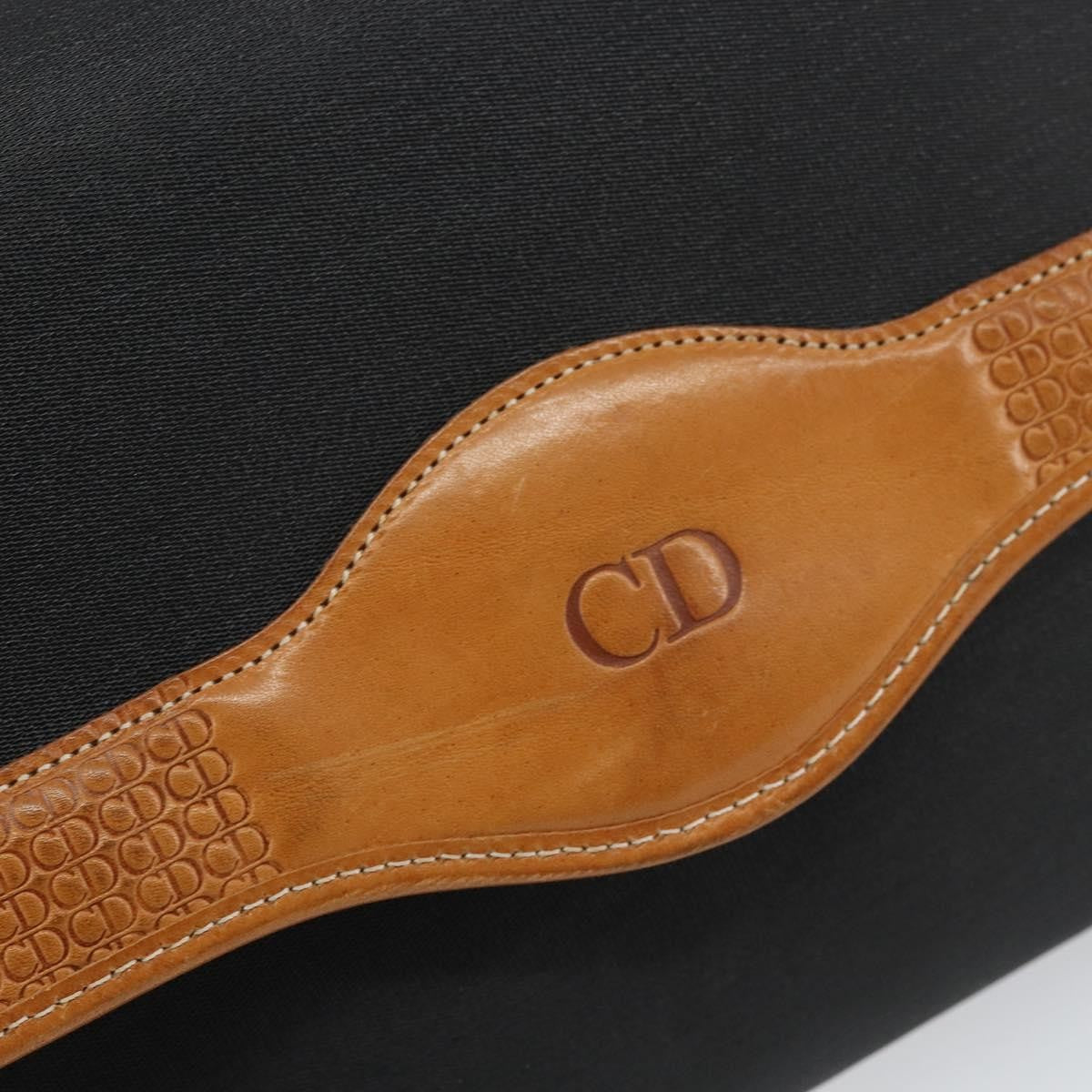 Christian Dior Vintage CD Logo Shoulder Bag Leather, BLACK, LEATHER, Shoulder bag