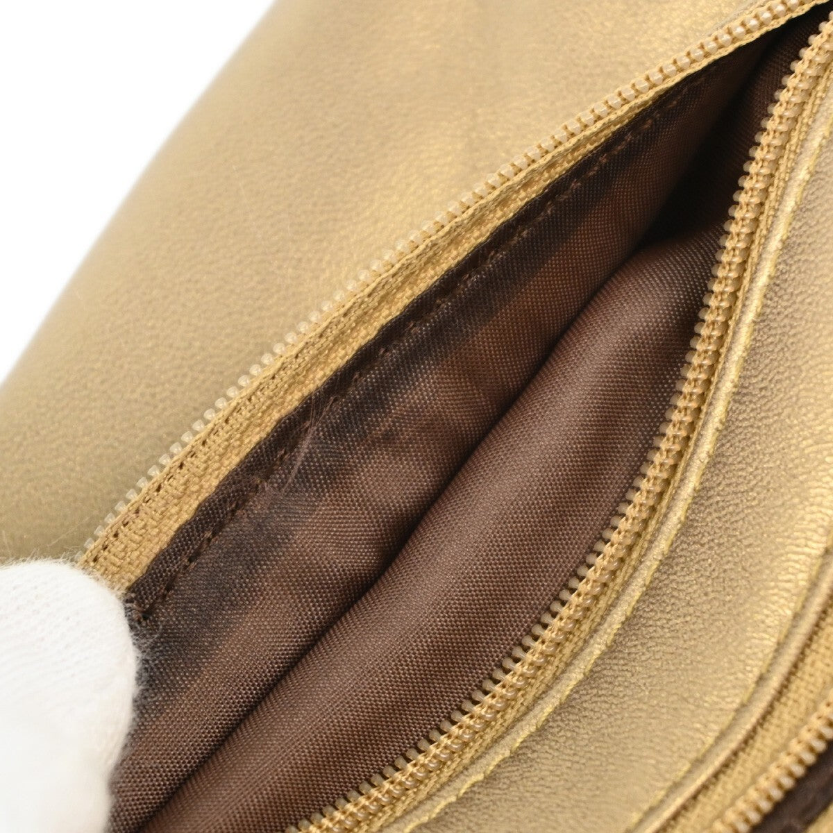 Loewe Anagram Clutch Bag Leather, GOLD, LEATHER, Clutche & pouche