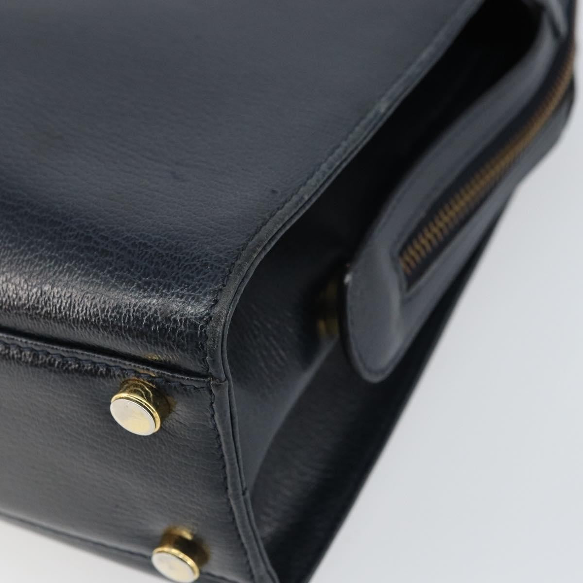 Salvatore Ferragamo Gancini handbag Leather, NAVY, LEATHER, Handbag