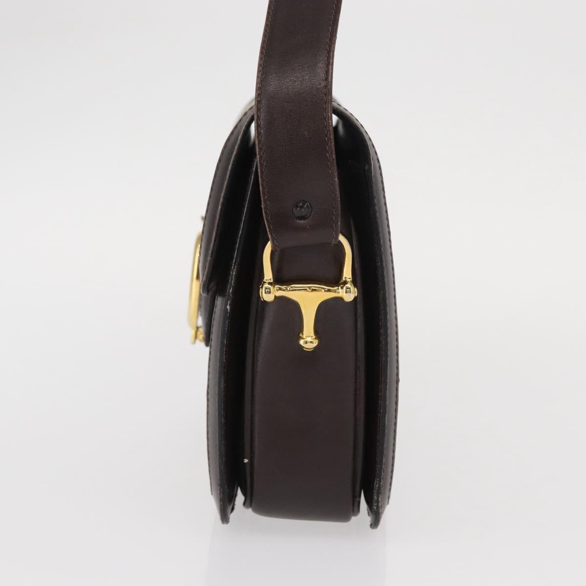 Celine Vintage C Sulky Horsebit Shoulder bag Canvas and Leather, BROWN, CANVAS, Shoulder bag