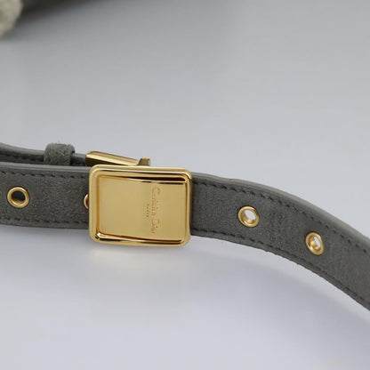 Christian Dior Bobby Flap Bag Shearling and Suede, GRAY, SUEDE, Shoulder bag