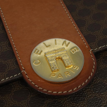 Celine Vintage Macadam Shoulder Bag Canvas and Leather, BROWN, CANVAS, Shoulder bag