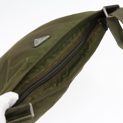 Prada Flat Messenger Bag Tessuto, KHAKI, NYLON, Shoulder bag