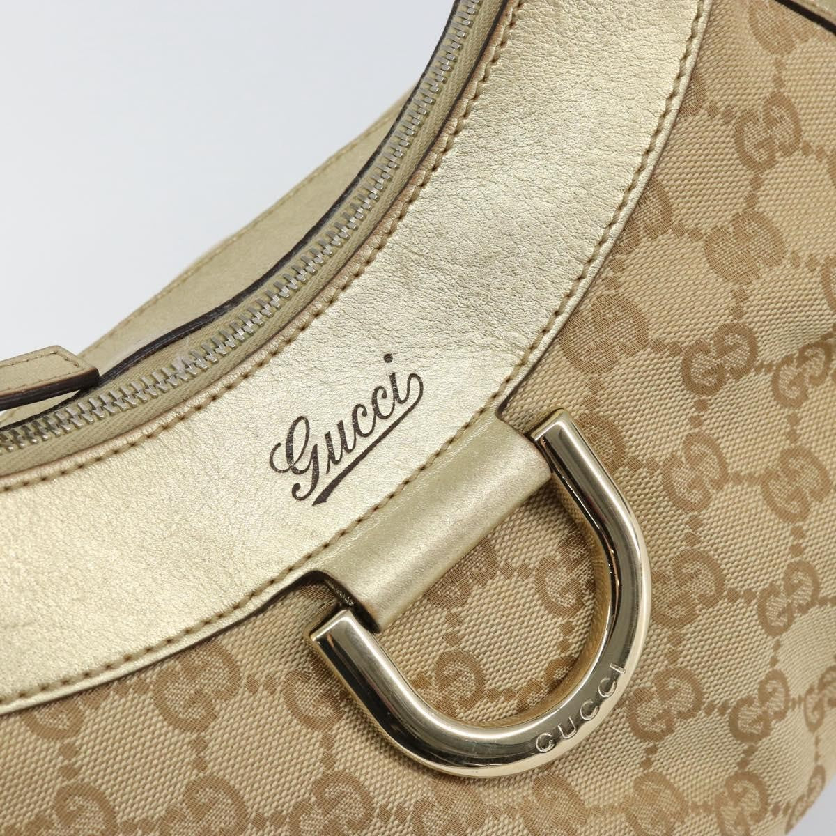 Gucci D Ring Hobo GG Canvas, BEIGE, CANVAS, Handbag