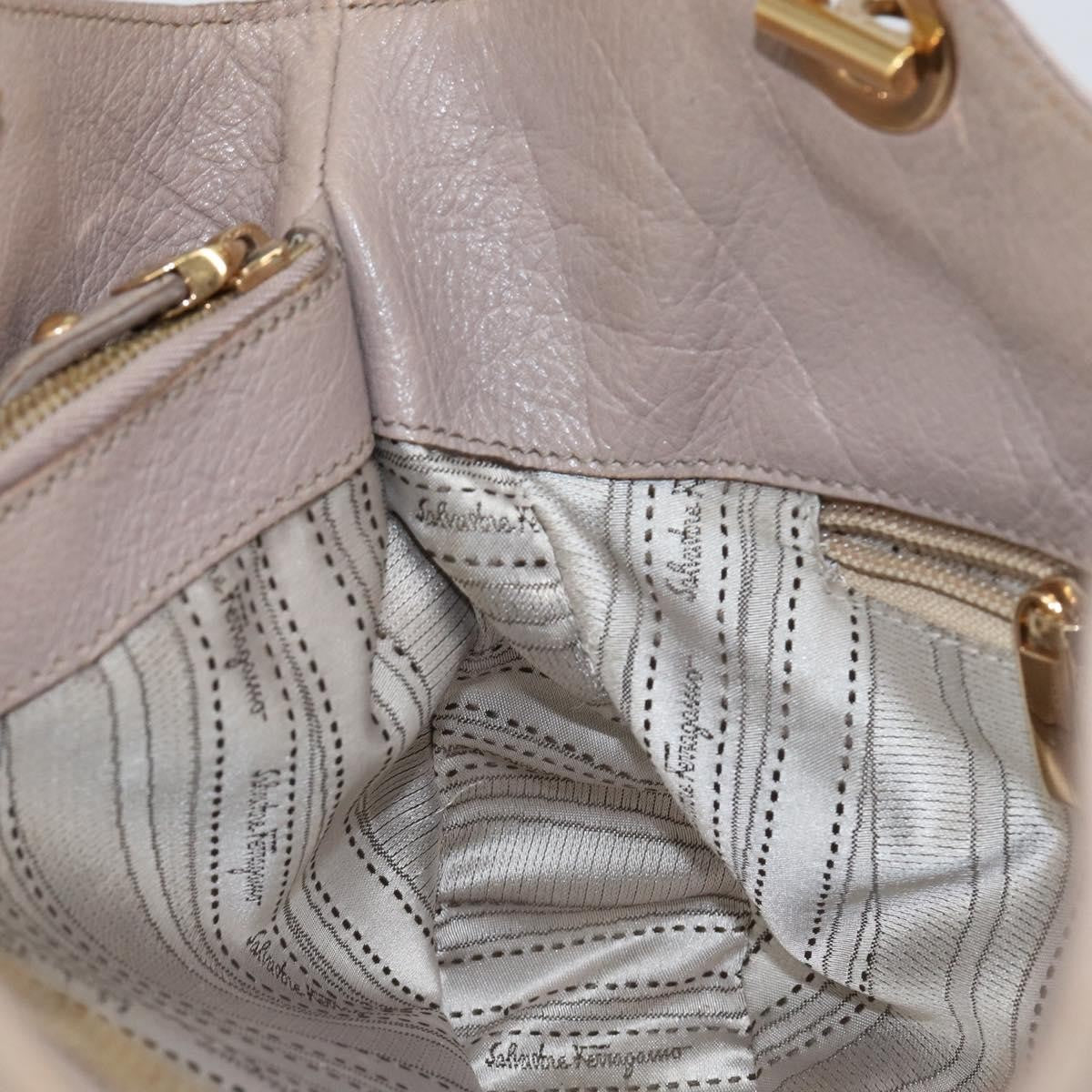 Salvatore Ferragamo Gancini Tote Leather, PINK, LEATHER, Handbag