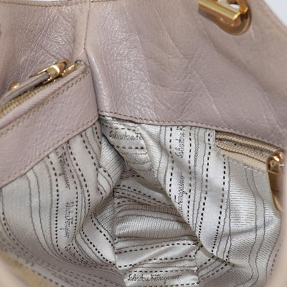 Salvatore Ferragamo Gancini Tote Leather, PINK, LEATHER, Handbag