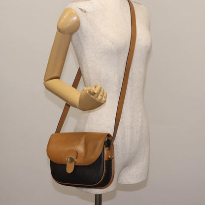 Christian Dior Vintage Honeycomb Shoulder Bag Canvas and Leather, BROWN, CANVAS, Shoulder bag