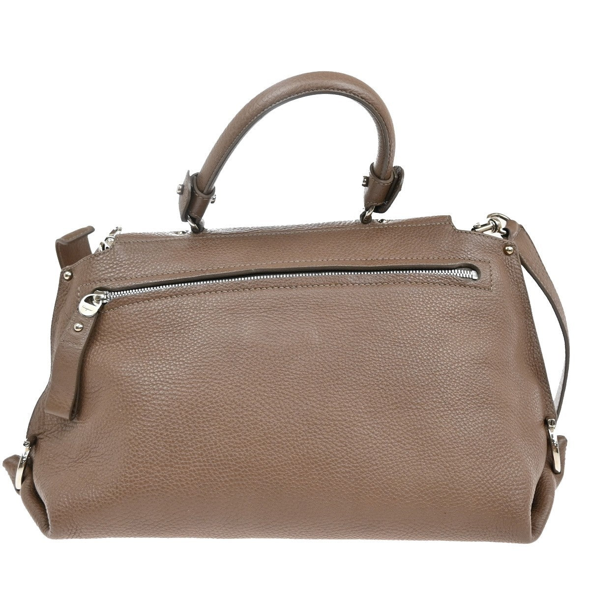 Salvatore Ferragamo Sofia Satchel Leather, BROWN, LEATHER, Handbag