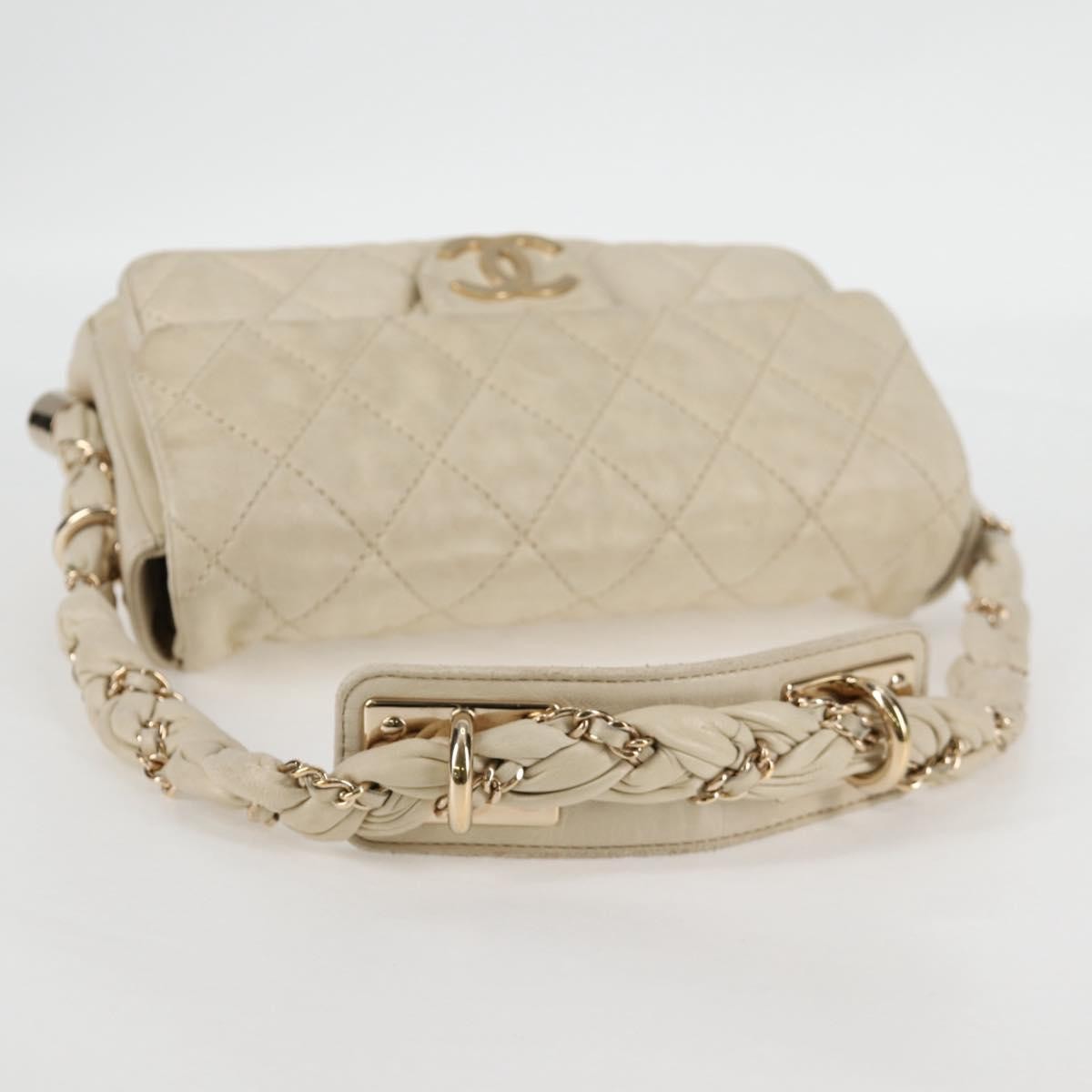 Chanel Lady Braid Flap Bag Quilted Distressed Lambskin, BEIGE, LEATHER, Shoulder bag