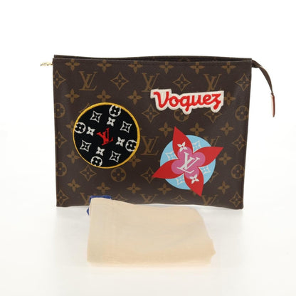 Louis Vuitton Toiletry Pouch Limited Edition Patches Monogram Canvas, BROWN, CANVAS, Clutche & pouche