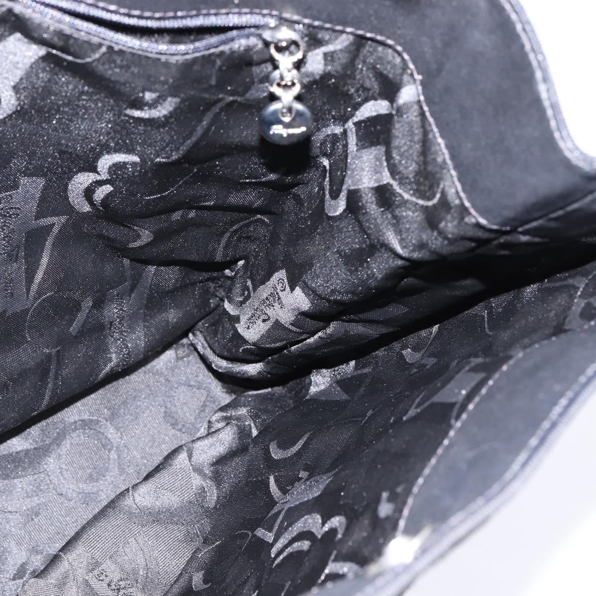 Salvatore Ferragamo Vala Shoulder Bag Canvas, BLACK, CANVAS, Shoulder bag