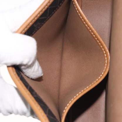 Christian Dior Vintage Honeycomb Flap Crossbody Bag Coated Canvas, BLACK, CANVAS, Crossbody bag