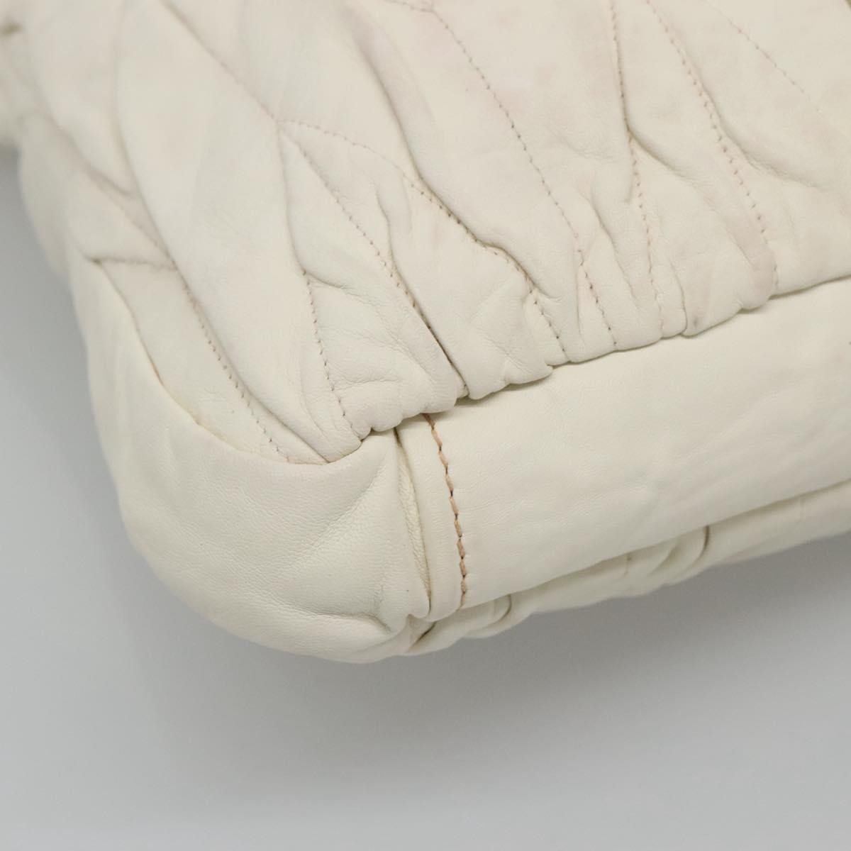 Miu Miu Vintage Tote bag Leather, WHITE, LEATHER, Tote bag