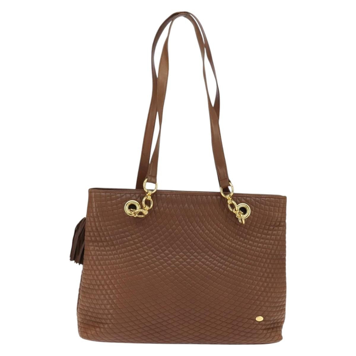 Bally Vintage Tote Bag Leather, BROWN, LEATHER, Tote bag