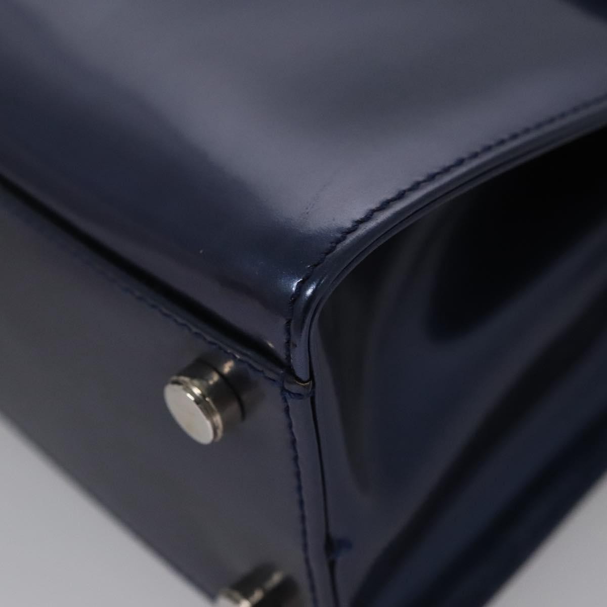 Salvatore Ferragamo Gancini handbag Patent leather, BLUE, PATENT_LEATHER, Handbag