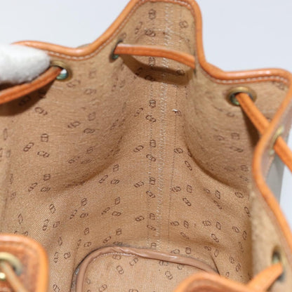 Christian Dior Drawstring Shoulder Bag Canvas and Leather, GRAY, CANVAS, Shoulder bag