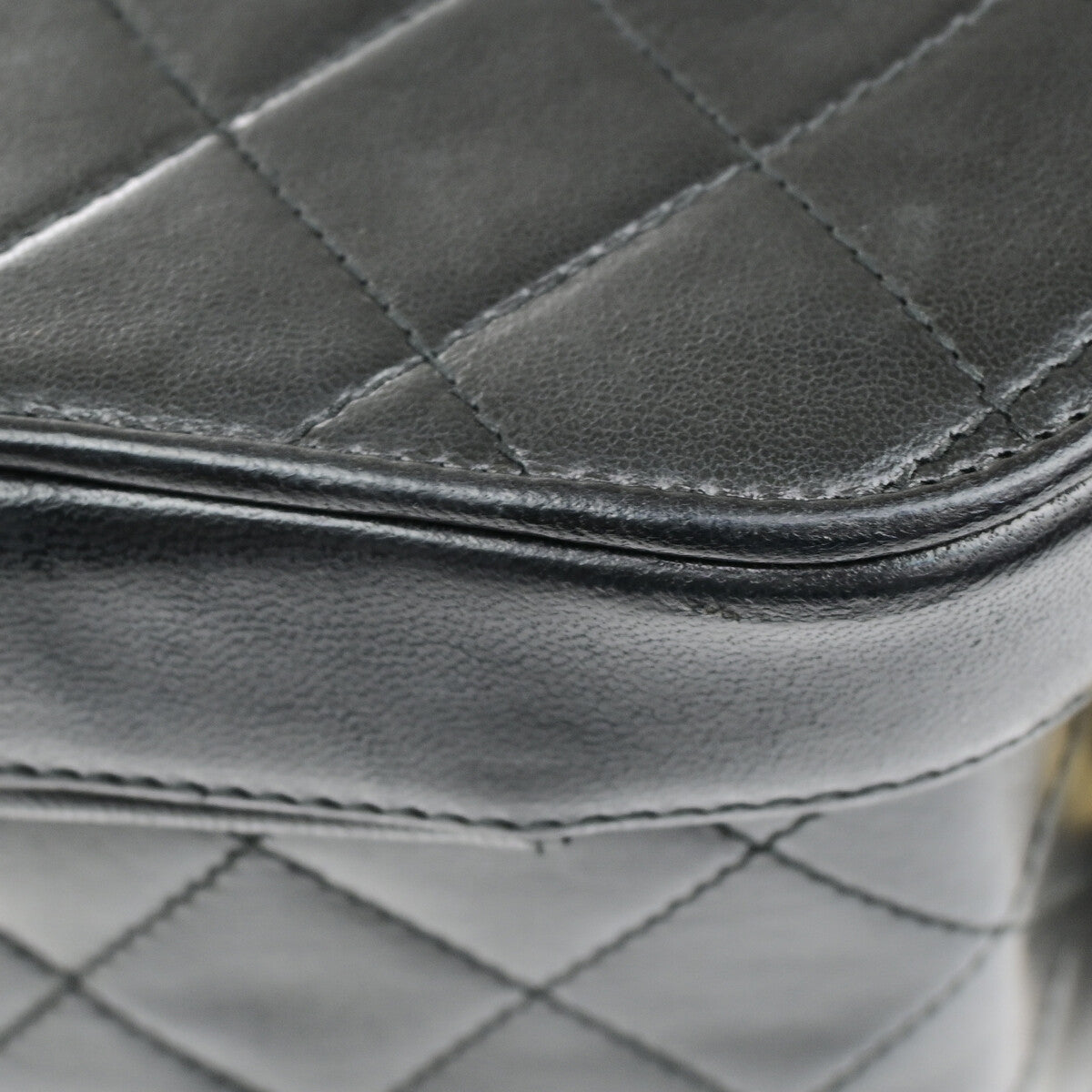 Chanel Vintage Tassel Box Bag Quilted Leather, BLACK, LEATHER, Shoulder bag