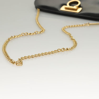 Salvatore Ferragamo Vintage Gancini Chain Shoulder Bag Patent Leather, BLACK, PATENT_LEATHER, Shoulder bag