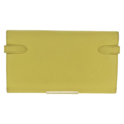 Hermes Kelly Wallet Epsom, YELLOW, LEATHER, Wallets