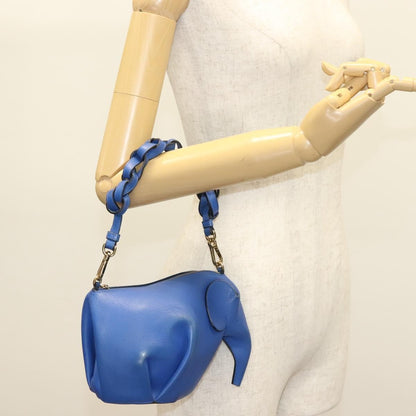 Loewe Elephant Bag Leather, BLUE, LEATHER, Bag