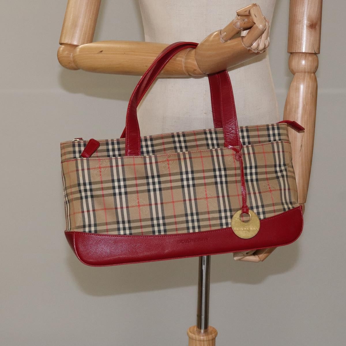 Burberry Nova Check Handbag Nova Check Canvas, BEIGE, CANVAS, Handbag