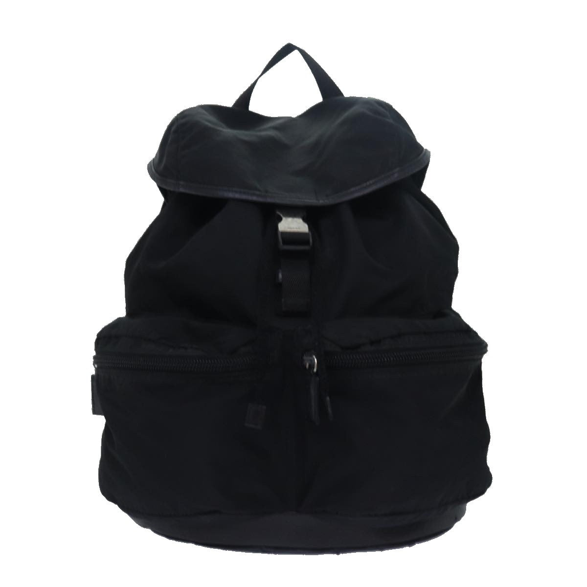 Prada Double Front Pocket Backpack Tessuto, BLACK, NYLON, Backpack