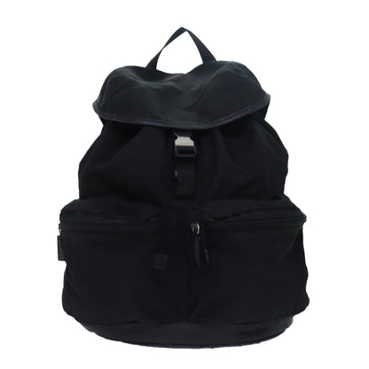 Prada Double Front Pocket Backpack Tessuto, BLACK, NYLON, Backpack