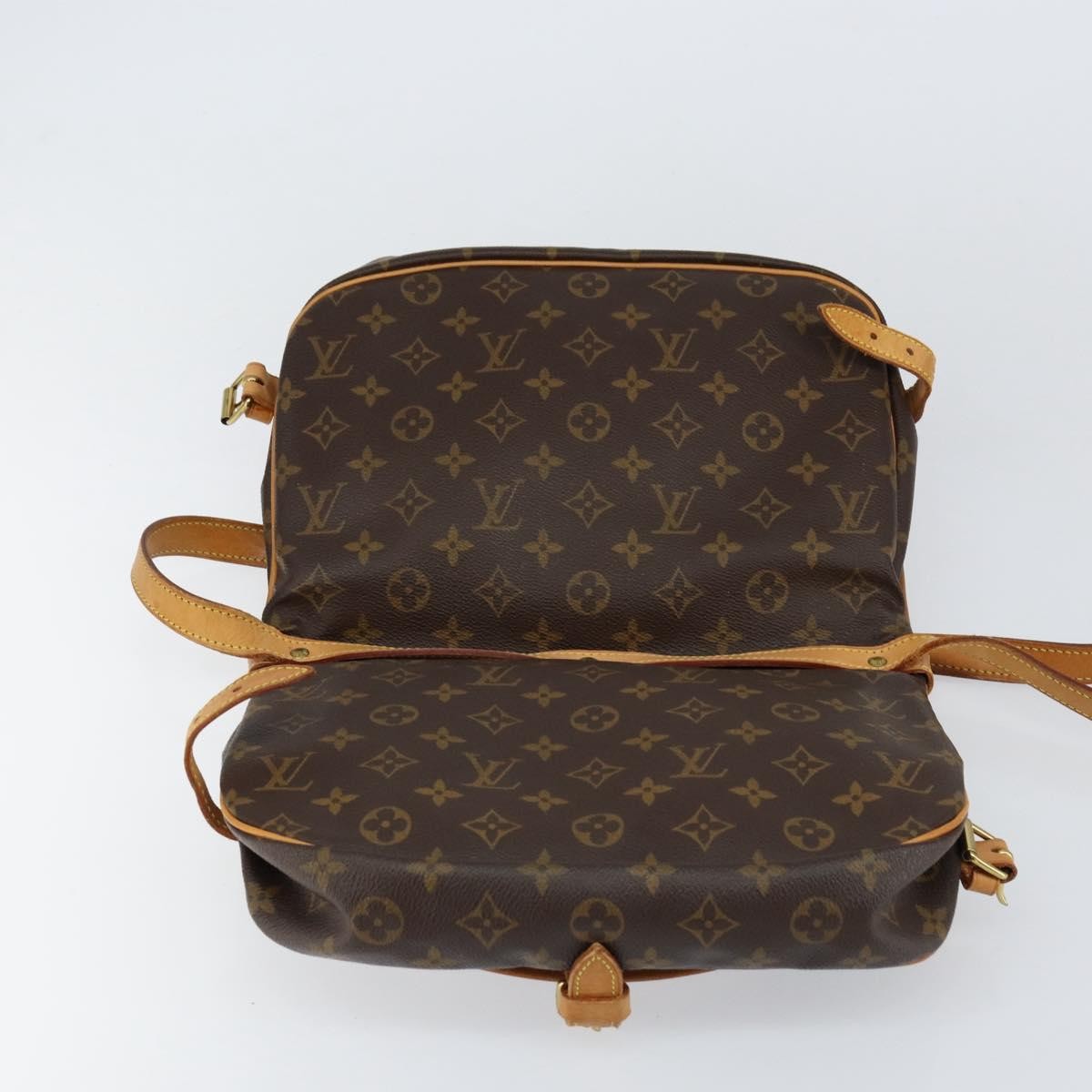 Louis Vuitton Saumur Handbag Monogram Canvas, BROWN, CANVAS, Shoulder bag