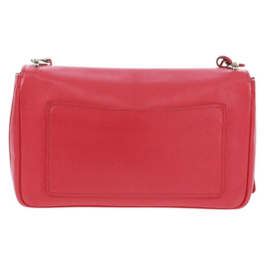 Prada Sound Chain Shoulder Bag Saffiano Leather, Red, Leather, Shoulder Bag