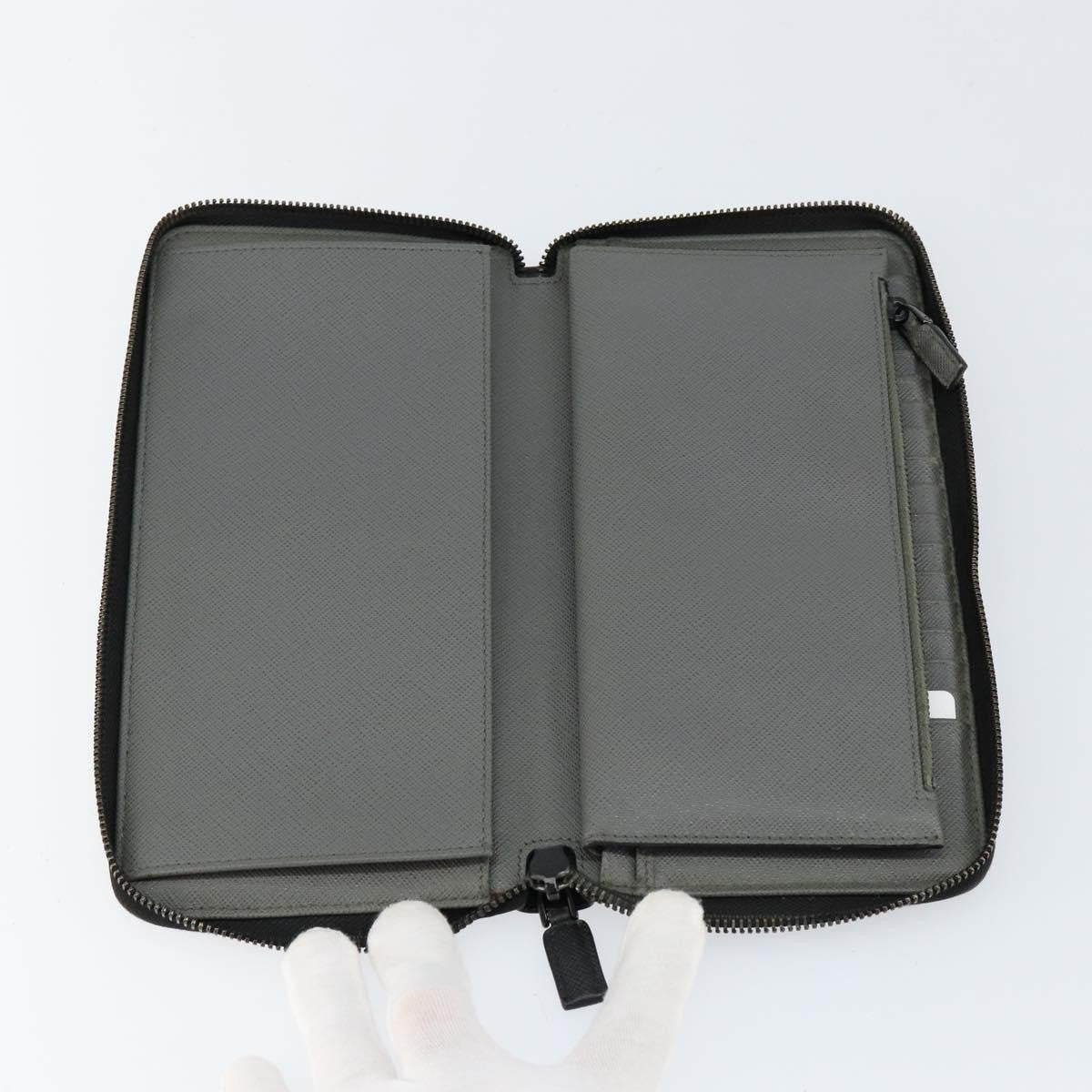 Prada Saffiano Wallet Leather, BLACK, LEATHER, Wallets