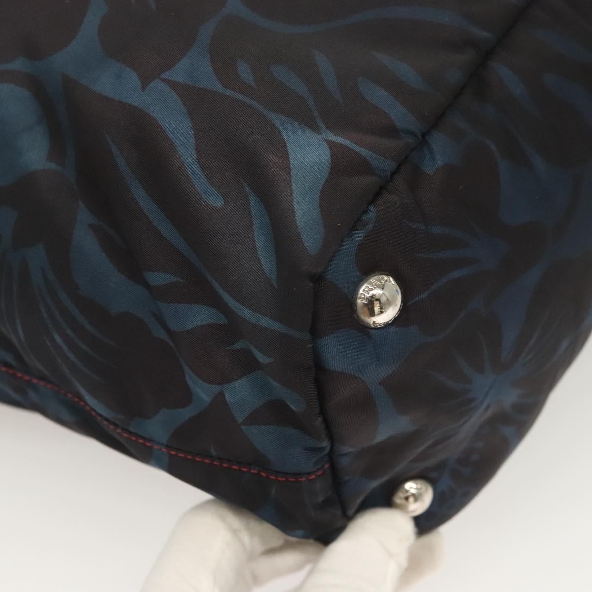 Prada Convertible Tote Printed Tessuto with Saffiano, BLUE, NYLON, Tote bag