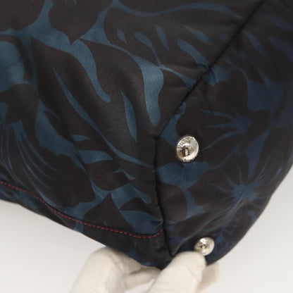 Prada Convertible Tote Printed Tessuto with Saffiano, BLUE, NYLON, Tote bag