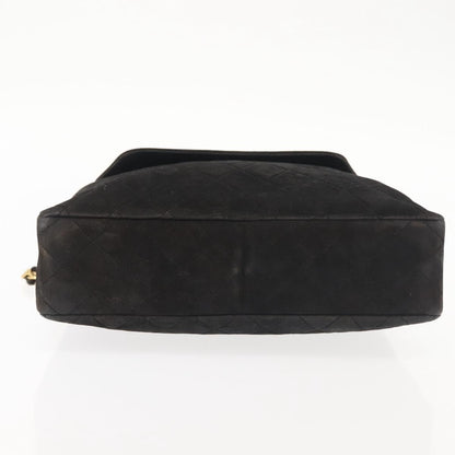 Chanel Vintage Clutch Pleated Leather, BLACK, SUEDE, Clutche & pouche