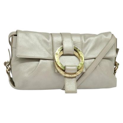 Bvlgari Chandra Flap Shoulder Bag Leather, SILVER, LEATHER, Shoulder bag