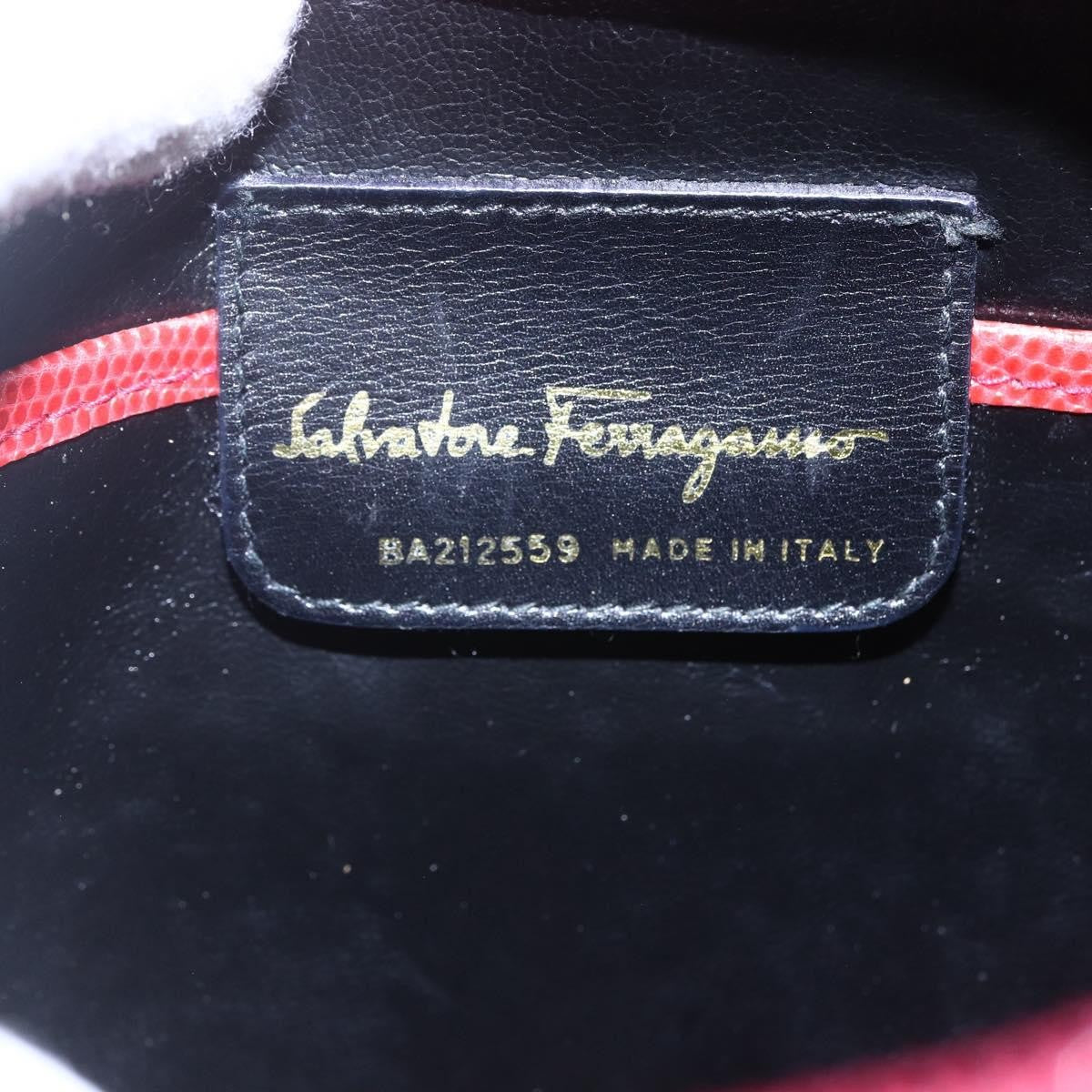 Salvatore Ferragamo Vala Shoulder Bag Embossed Leather, RED, LEATHER, Shoulder bag