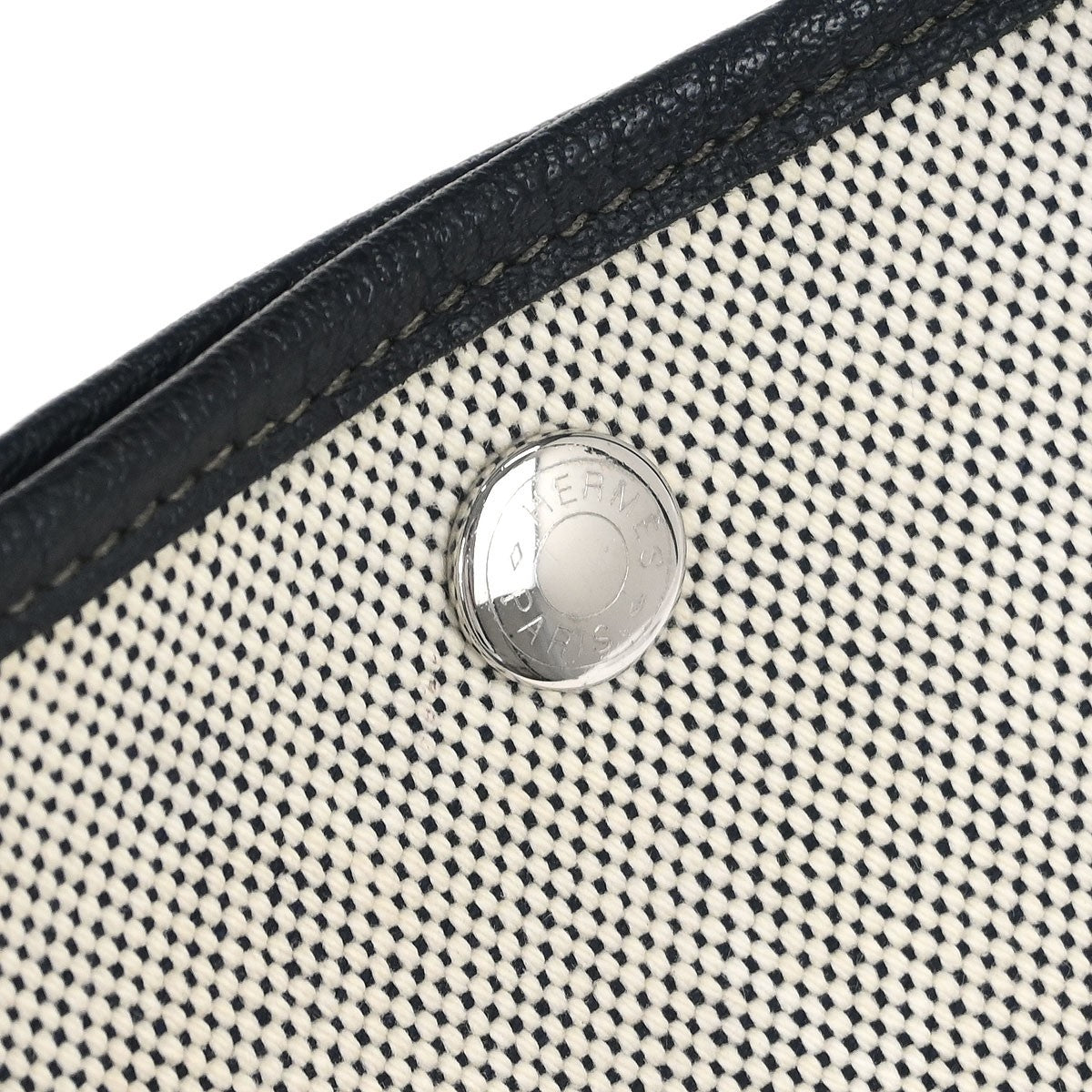 Hermes Garden Party Tote Canvas and Leather, GRAY, CANVAS, Tote bag