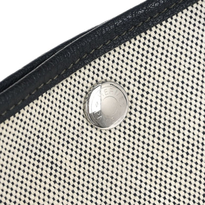 Hermes Garden Party Tote Canvas and Leather, GRAY, CANVAS, Tote bag