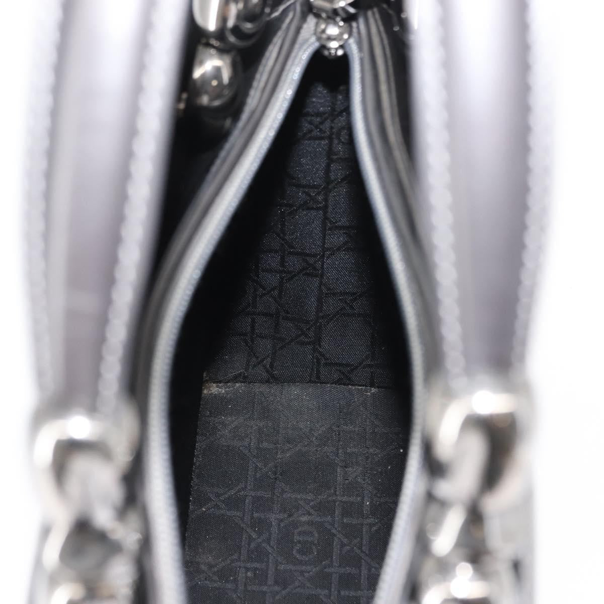 Christian Dior Vintage Handbag Leather, GRAY, LEATHER, Handbag