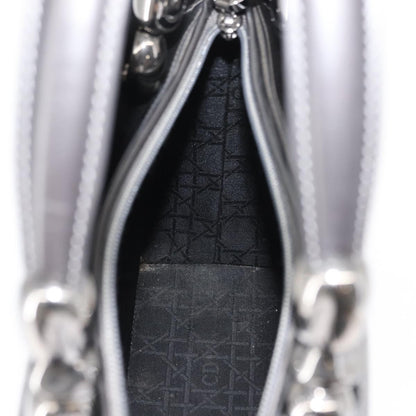 Christian Dior Vintage Handbag Leather, GRAY, LEATHER, Handbag