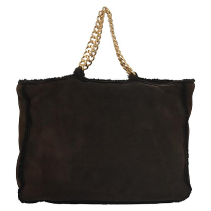 Chanel Chain Handle Bag Leather, BROWN, LEATHER, Tote bag