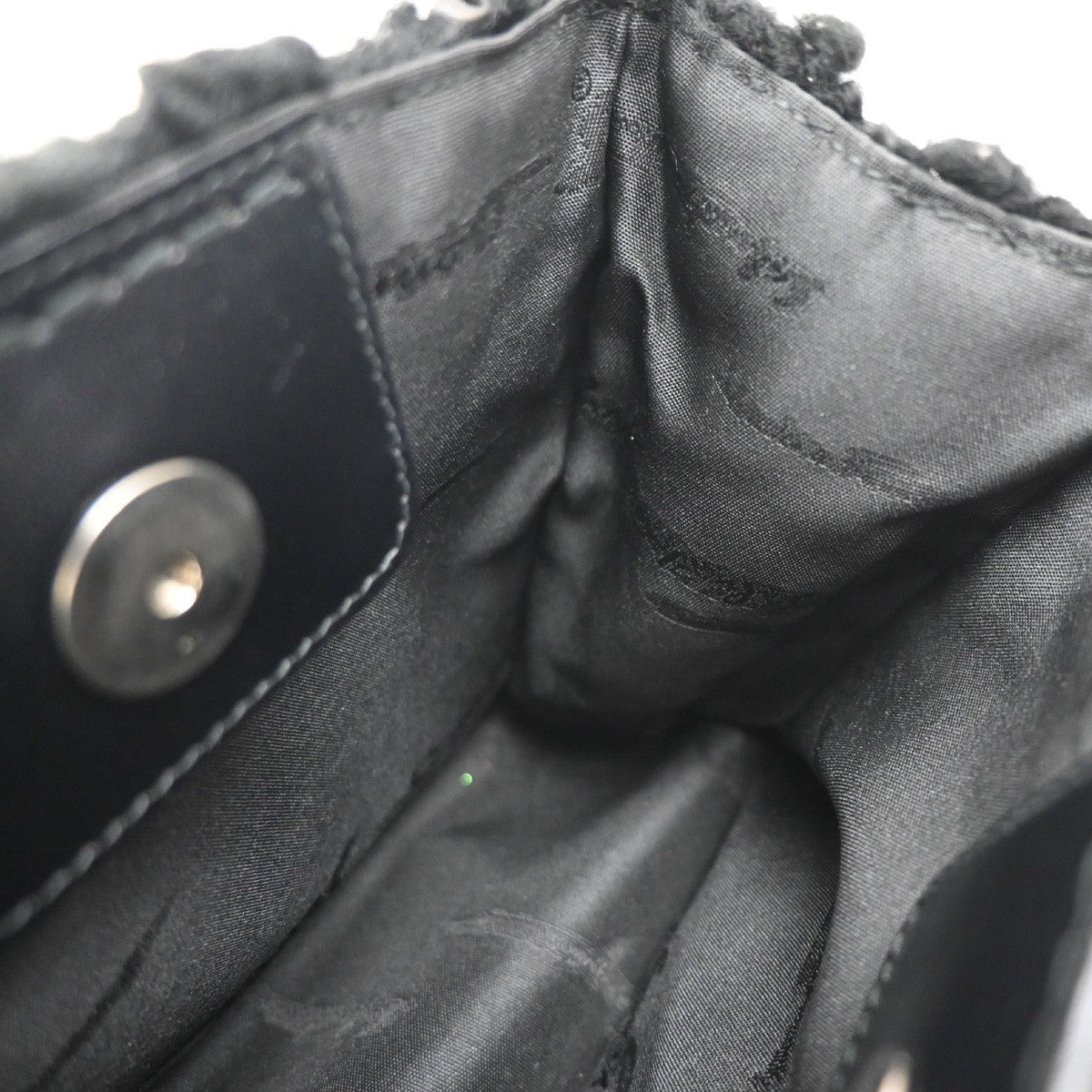 Salvatore Ferragamo Gancini handbag Wool, Black, Wool, Handbag