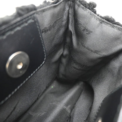 Salvatore Ferragamo Gancini handbag Wool, Black, Wool, Handbag