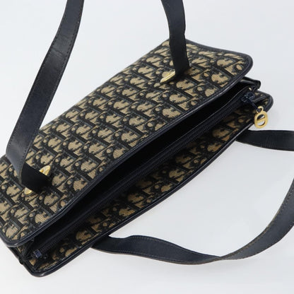 Christian Dior Vintage CD Trotter Handbag Canvas, NAVY, CANVAS, Handbag