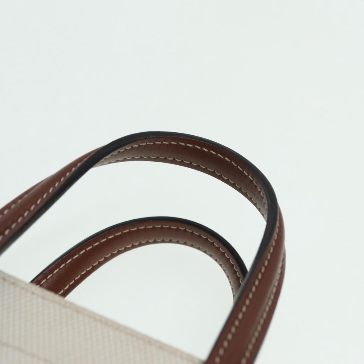 Burberry Freya Shopping Tote Canvas with Leather, BEIGE, CANVAS, Tote bag