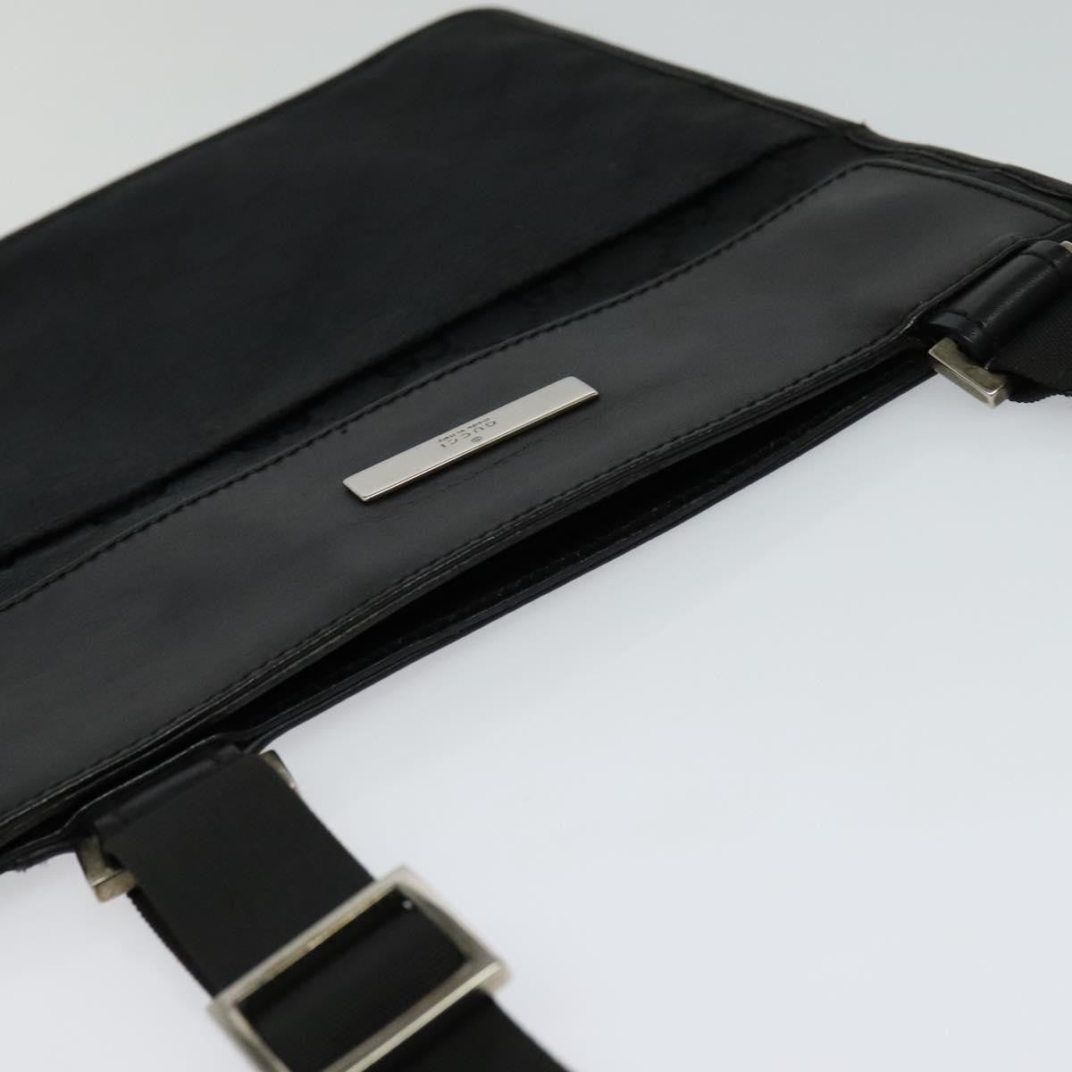 Gucci Front Pocket Messenger Canvas, BLACK, CANVAS, Shoulder bag