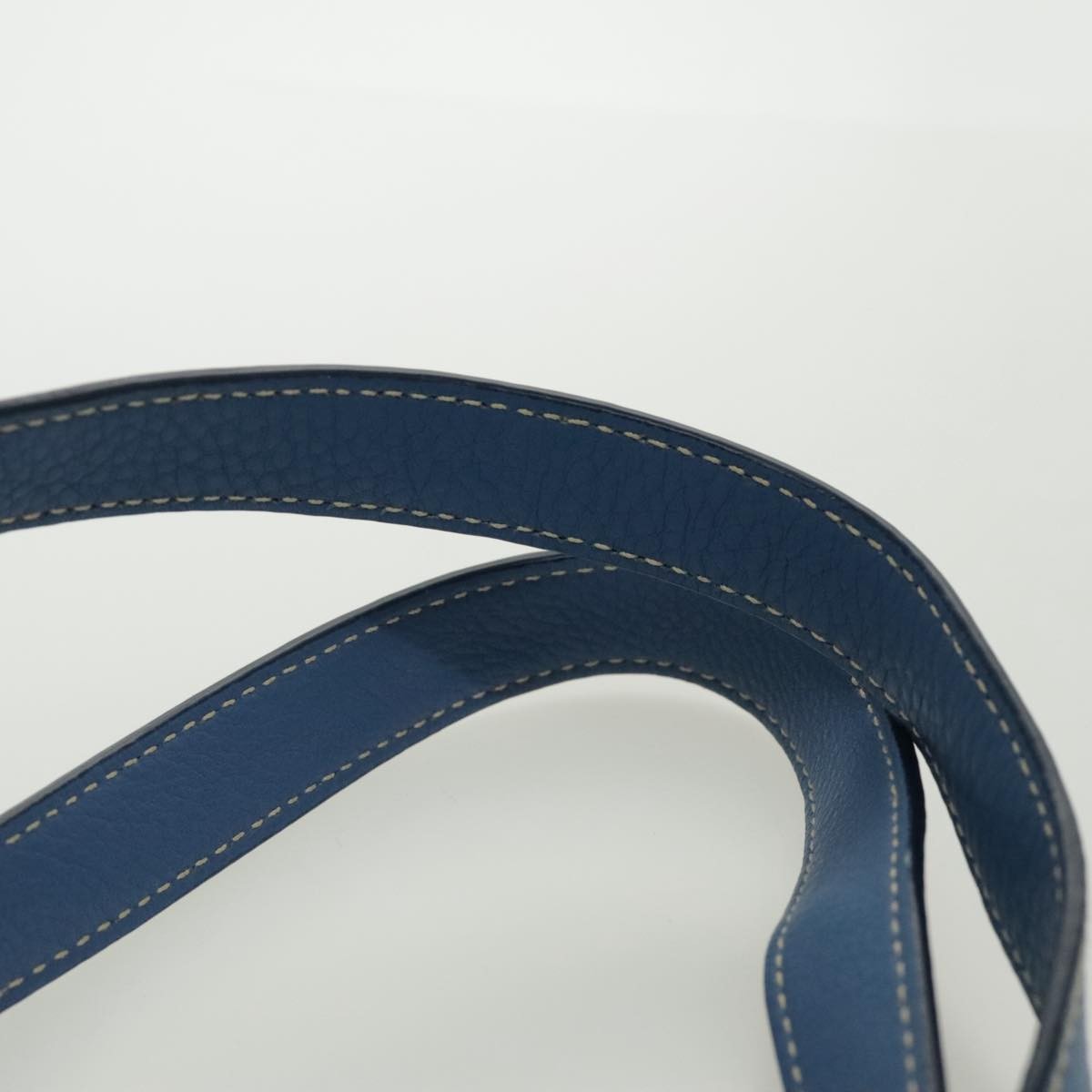 Prada Front Pocket Tote Vitello Daino, BLUE, LEATHER, Tote bag