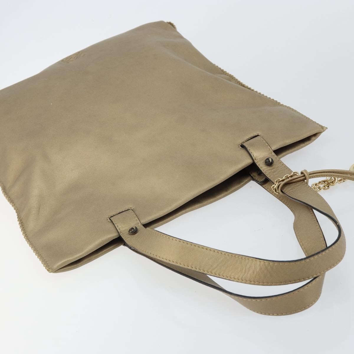 Loewe Anagram Tote Leather, GOLD, LEATHER, Tote bag